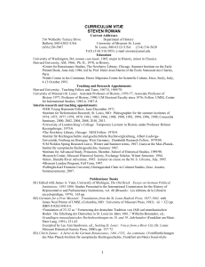 CURRICULUM VITÆ - University of Missouri