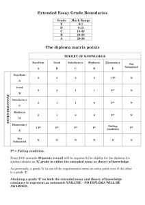 Extended Essay Grade Boundaries and matrix