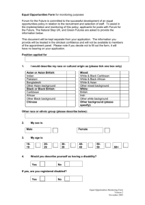 Equal Opportunities Form