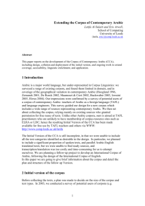 Extending the corpus of contemporary Arabic