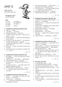 Preposition of place / in, on