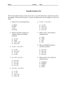 Scientific Notation Test