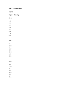 FCE 5 - Answer Key