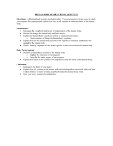 HUMAN BODY SYSTEMS ESSAY QUESTION