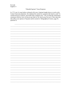 “Olaudah Equiano” Essay Response - KovicakEnglish2011-2012