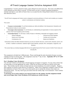 AP French Summer Assignment