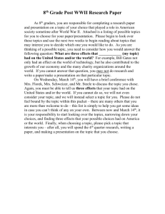 8th Grade Post WWII Research Paper