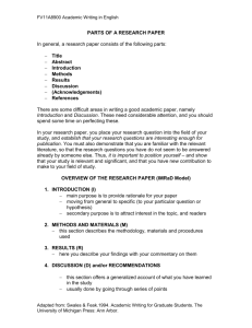 PARTS OF THE RESEARCH PAPER