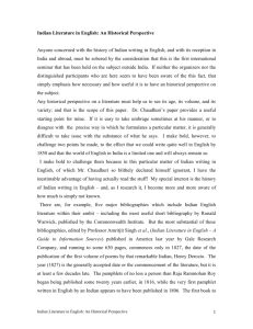 Indian Literature in English: An Historical Perspective
