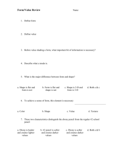 Form/Value Test ( 60 points) Name