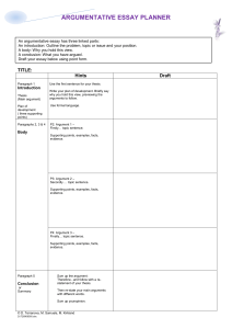 Persuasive / Argumentative Essay Scaffold