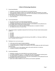 A bank of of multiple choice Embryology questions