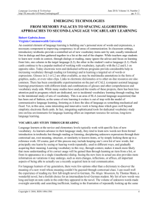 Emerging Technologies: From Memory Palaces to Spacing Algorithms