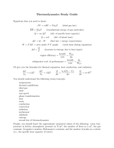 Thermodynamics Study Guide