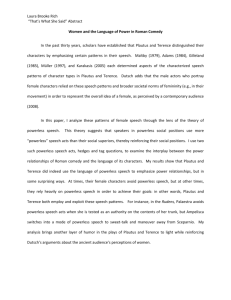 Women and the Language of Power in Roman Comedy