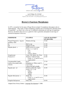 Brown's Fourteen Morphemes - Phillips Speech and Language