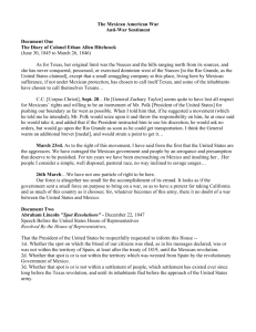 The Mexican American War Anti-War Sentiment Document One The