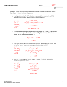 Free Fall Worksheet - Methacton School District