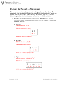 Electron Configuration Worksheet