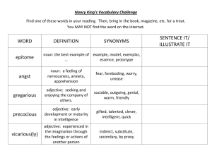 WORD DEFINITION SYNONYMS SENTENCE IT/ ILLUSTRATE IT