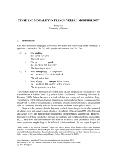 tense and modality in french verbal morphology