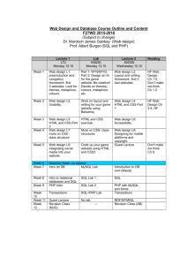 Web Design and Database Course Outline and Content F27WD