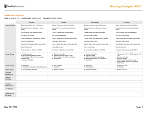 Teaching Strategies GOLD: Weekly Planning Form