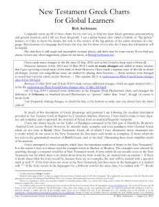 Summary of New Testament Greek Structure