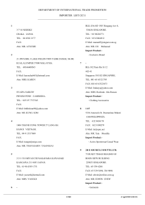 department of international trade promotion importer list