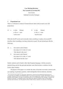 1 Case Marking Direction: The Accusative in German PPs Joost