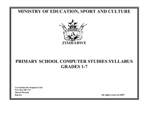 PRIMARY SCHOOL COMPUTER STUDIES SYLLABUS