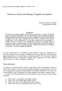 Reduction, Fusión and Raising in English and Spanish