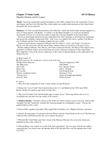 Chapter 17 Study Guide AP US History Manifest Destiny and Its