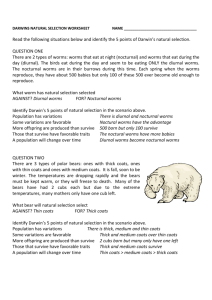 Darwin's Natural Selection Worksheet Answers