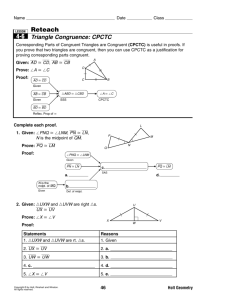 Reteach Triangle Congruence