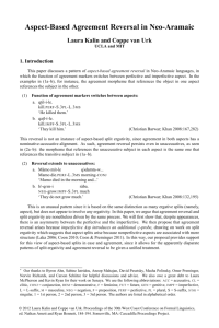 Aspect-Based Agreement Reversal in Neo-Aramaic