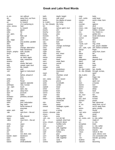 Greek and Latin Root Words