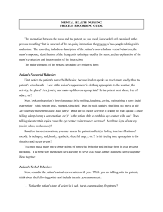 MENTAL HEALTH NURSING PROCESS RECORDING GUIDE The