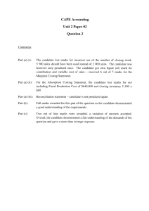 CAPE Accounting Unit 2 Paper 02 Question 2