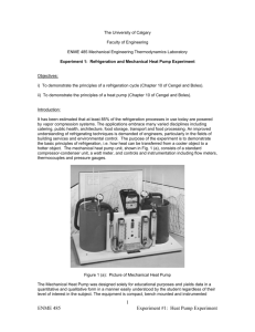 Heat Pump Experiment - University of Calgary