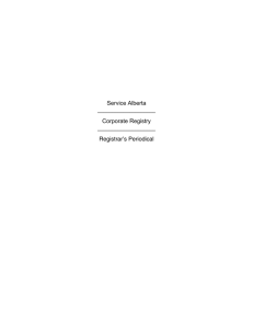 Corporate Registry Registrar's Periodical Template