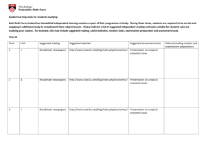 Guided Learning Tasks Economics