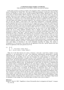 A realizational analysis of Italian verb inflection Fabio Montermini