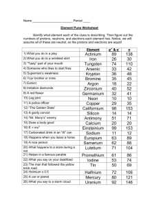 HW Answers - Element Puns Worksheet