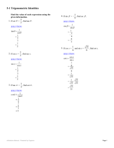 5-1 Trigonometric Identities