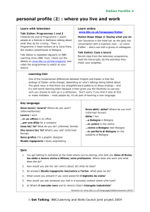 personal profile (2) : where you live and work