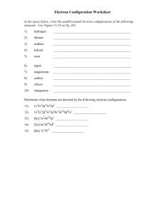 Electron Configuration Practice Worksheet