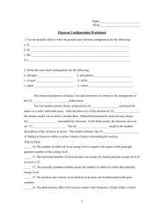 Electron config worksheet