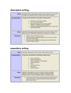 descriptive writing