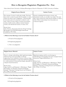 Plagiarism Pre-Test - Summit School District